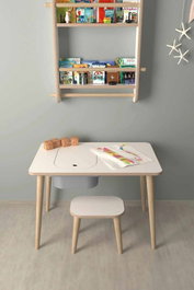 Hanah Home Mesa de Actividades Cocukcalısma Blanco y Gris